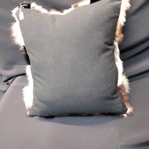 Genuine Real Fur Patchwork Accent Pillow - Picture 6 of 6